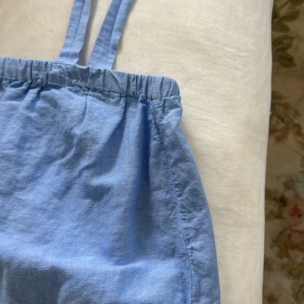J. Crew Tie Shoulder Linen Top Size Small